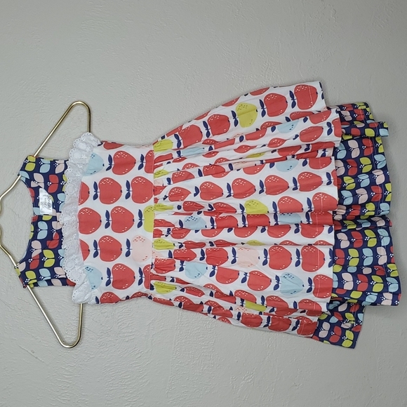 Little Miss Marmalade Apple Print Tiered Dress Size 4 NEW WITH TAGS - Picture 1 of 9
